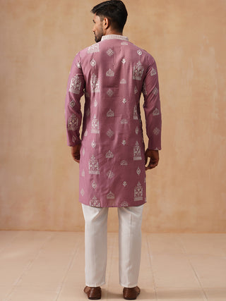 Embroidered Silk Blend Kurta Pyjama Set