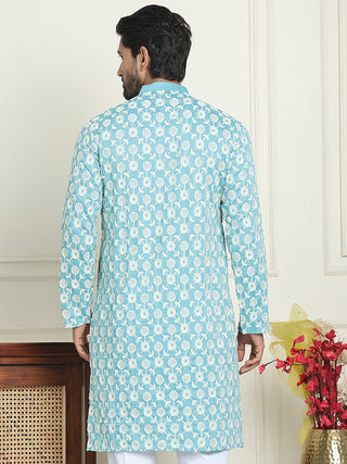 Embroidered Straight Kurtas For Men