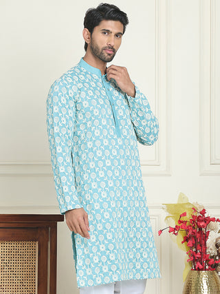 Embroidered Straight Kurtas For Men