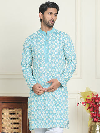 Embroidered Straight Kurtas For Men