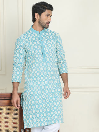 Embroidered Straight Kurtas For Men