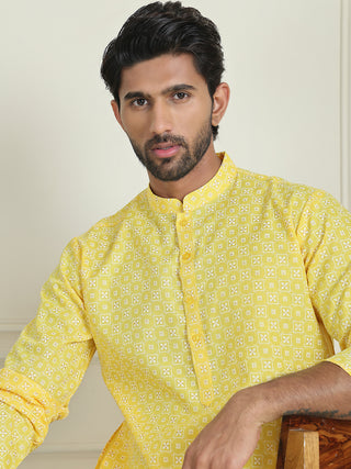 Men's Geometric Printed Kurta Set