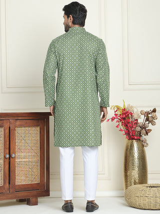 Men's Geometric Printed Kurta Set