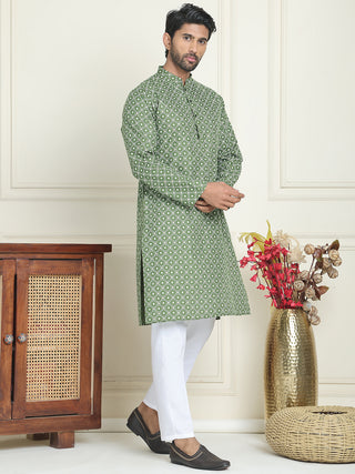 Men's Geometric Printed Kurta Set