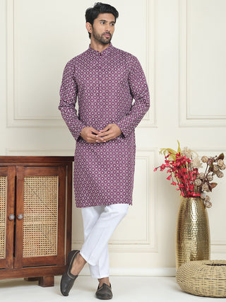 Men's Geometric Printed Kurta Set