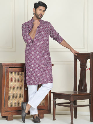 Men's Geometric Printed Kurta Set