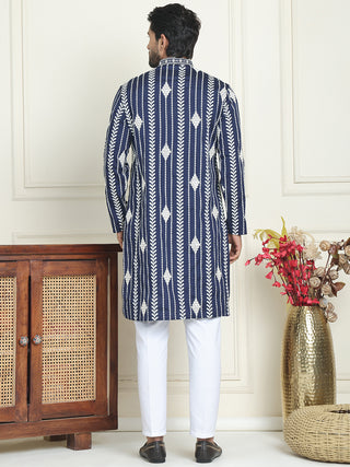 Embroidery and mirror work straight Kurta Set,
