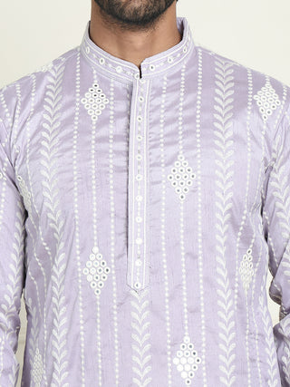 Embroidery and mirror work straight Kurta Set,
