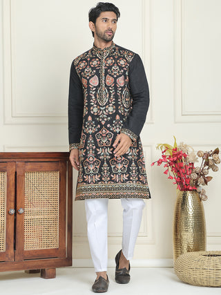 Floral Embroidered Straight Kurta Set
