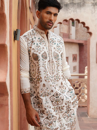 Floral Embroidered Straight Kurta Set