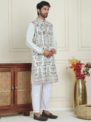 Floral Embroidered Straight Kurta Set