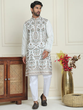 Floral Embroidered Straight Kurta Set