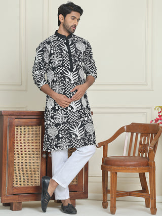 Embroidered Silk Blend Kurta Pyjama Set