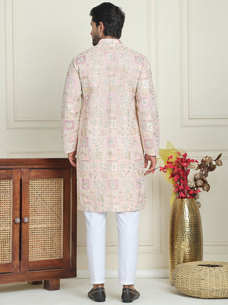 Embroidered Straight Kurta Pyjama For Men