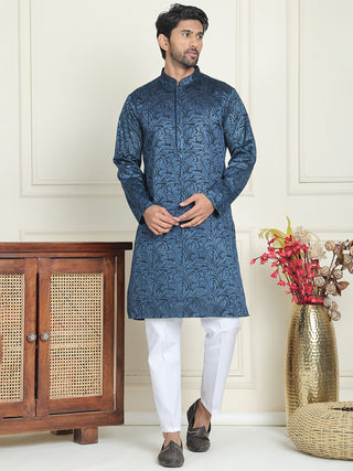 Embroidered & Sequins Straight Kurta with Pyjamas