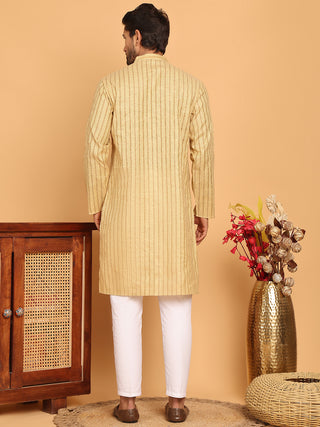 Men's Cotton Striped Kurta Pyjama Set