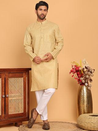 Men's Cotton Striped Kurta Pyjama Set