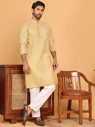 Men's Cotton Striped Kurta Pyjama Set