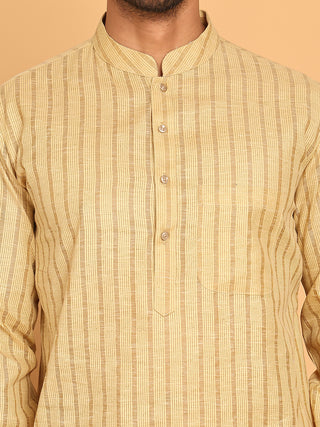 Men's Cotton Striped Kurta Pyjama Set