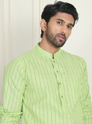Men's Cotton Striped Kurta Pyjama Set
