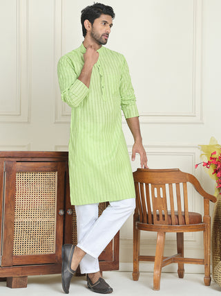 Men's Cotton Striped Kurta Pyjama Set