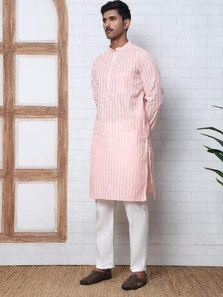 Men's Cotton Striped Kurta Pyjama Set