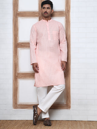 Men's Cotton Striped Kurta Pyjama Set