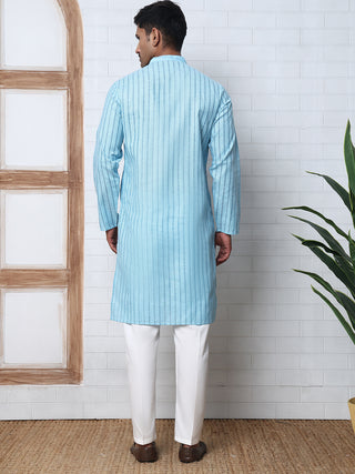 Men's Cotton Striped Kurta Pyjama Set