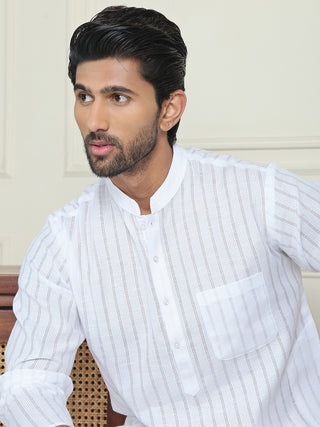 Men's Cotton Striped Kurta Pyjama Set