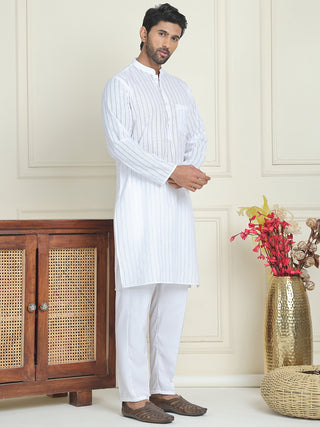 Men's Cotton Striped Kurta Pyjama Set