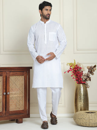 Men's Cotton Striped Kurta Pyjama Set