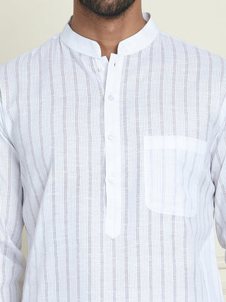 Men's Cotton Striped Kurta Pyjama Set