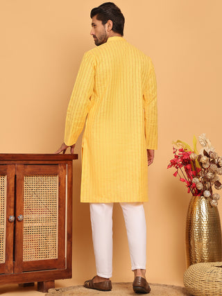 Men's Cotton Striped Kurta Pyjama Set