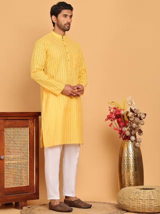 Men's Cotton Striped Kurta Pyjama Set