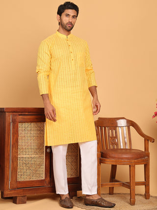 Men's Cotton Striped Kurta Pyjama Set