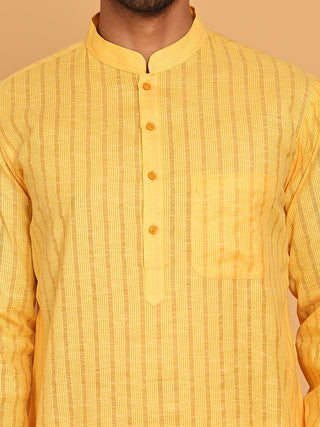 Men's Cotton Striped Kurta Pyjama Set