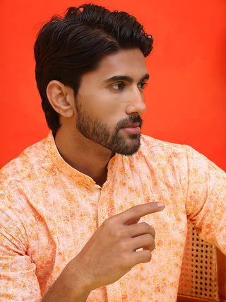 Sequin Embroidered Pure Cotton Kurta with Pyjamas