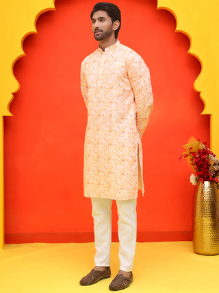 Sequin Embroidered Pure Cotton Kurta with Pyjamas