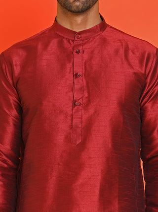 Solid Silk Kurta with Pyjamas