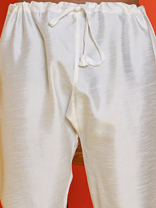 Solid Silk Kurta with Pyjamas
