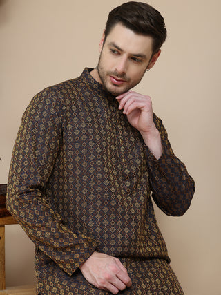 Jacquard Silk Straight Kurta Pyjama Set