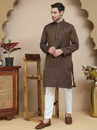 Jacquard Silk Straight Kurta Pyjama Set