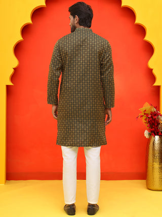 Jacquard Silk Straight Kurta Pyjama Set