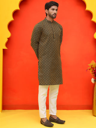 Jacquard Silk Straight Kurta Pyjama Set