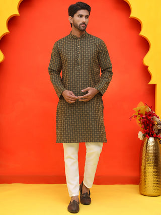 Jacquard Silk Straight Kurta Pyjama Set