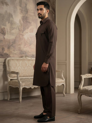 Men's Solid Pathani Kurta with Salwar
