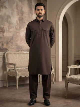 Men's Solid Pathani Kurta with Salwar