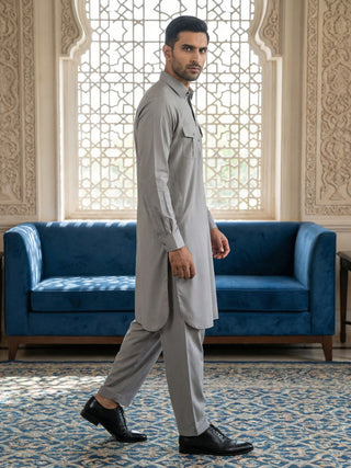Men's Solid Pathani Kurta with Salwar