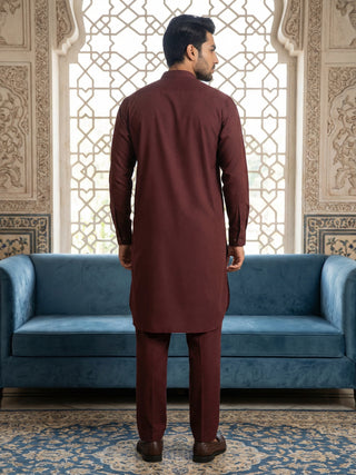 Men's Solid Pathani Kurta with Salwar