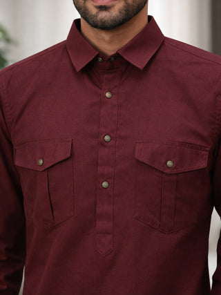 Men's Solid Pathani Kurta with Salwar